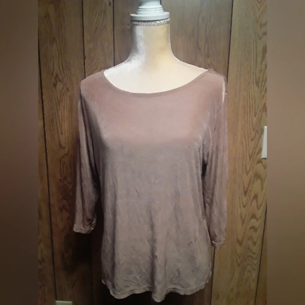 Women's Brown Medium Size Blouse Loosefit Shirt Formal Too - Picture 6 of 6
